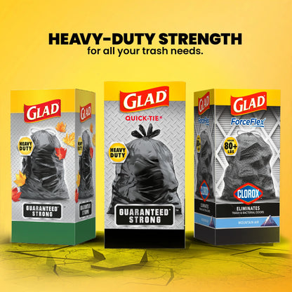 Quick Tie Extra Strong Large Trash Bags, 30 Gallon, 40 Bags